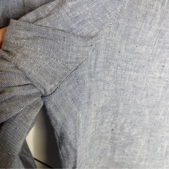 Theory | Thaniel Slim Cropped Chambray Linen Pull On Pants Blue Size 10 - Picture 7 of 14